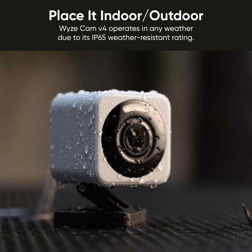 Wyze Cam v4 Wi-Fi 2.5K QHD Indoor/Outdoor Plug-In Smart Home Security Camera